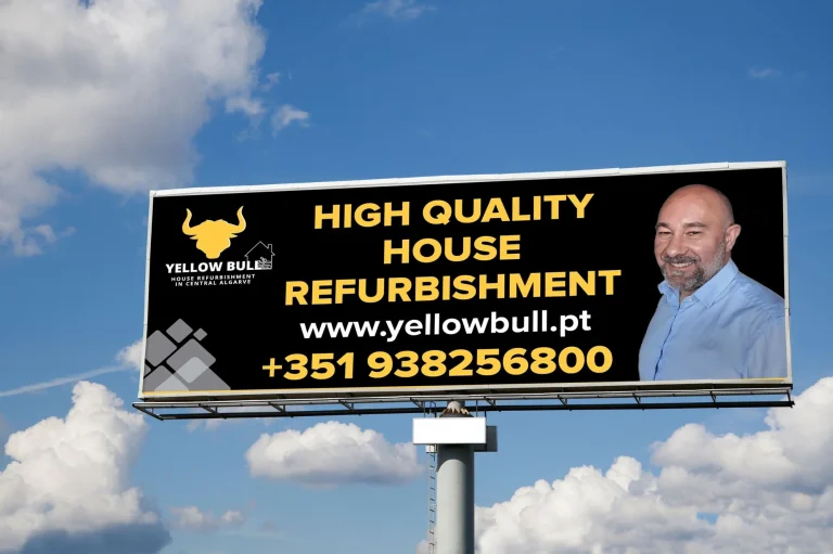 Yellow Bull house refurbishment billboard design